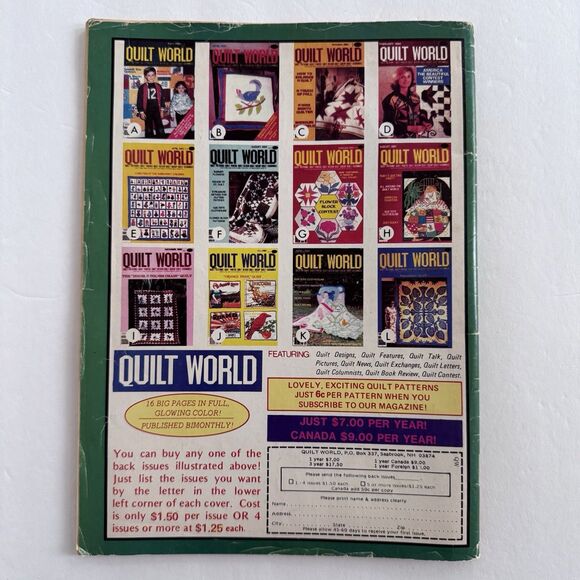 Vtg Quilt World Magazine February 1984 Fritzie Dawn Dusk Mariner's Compass *READ - Picture 8 of 8
